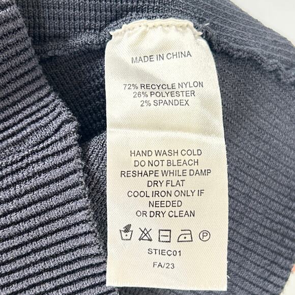 Quince Sweater Tank Women’s Cropped Ribbed Knit Square Neck Stretch Gray Medium - Picture 5 of 5